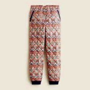 J. Crew / Liberty of London Quilted Puffer Jogger Pant, May Nouveau, 8 , NWT